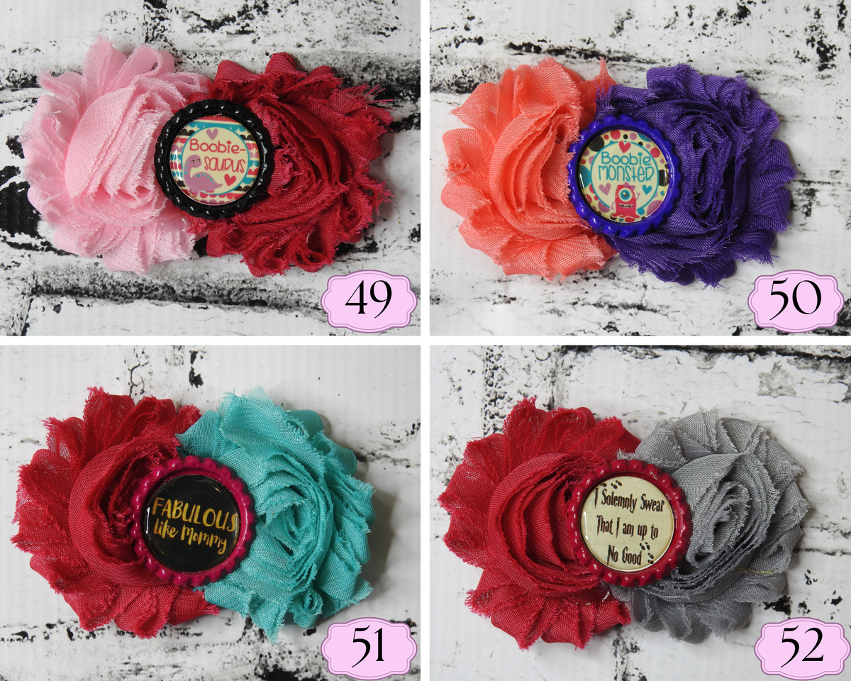 Last Chance Handmade Shabby Chic Hair Bows Designs 49-52