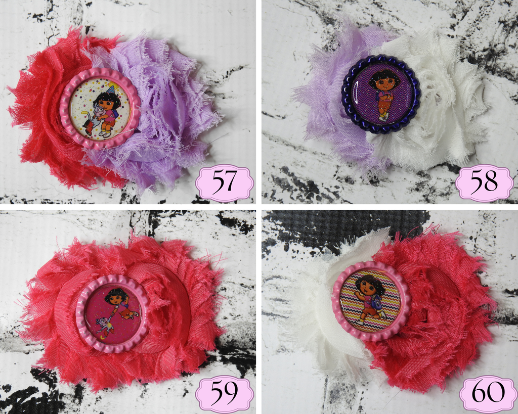 Last Chance Handmade Shabby Chic Hair Bows Designs 57-60