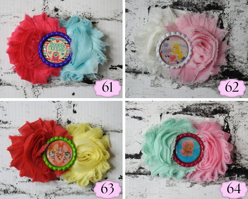 Last Chance Handmade Shabby Chic Hair Bows Designs 61-64