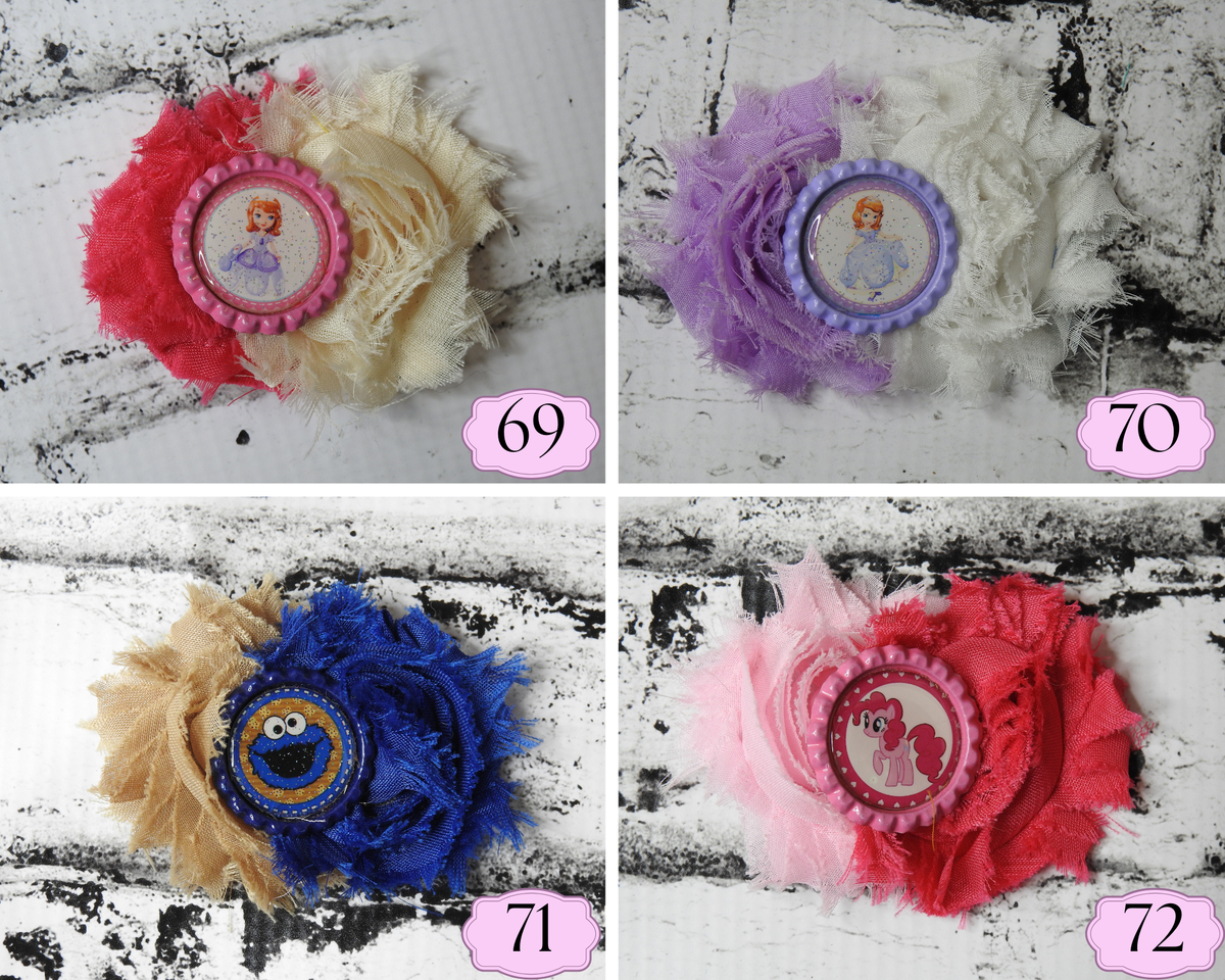 Last Chance Handmade Shabby Chic Hair Bows Designs 69-72