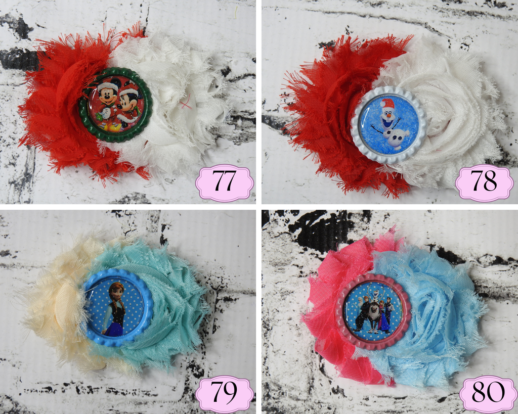 Last Chance Handmade Shabby Chic Hair Bows Designs 77-80