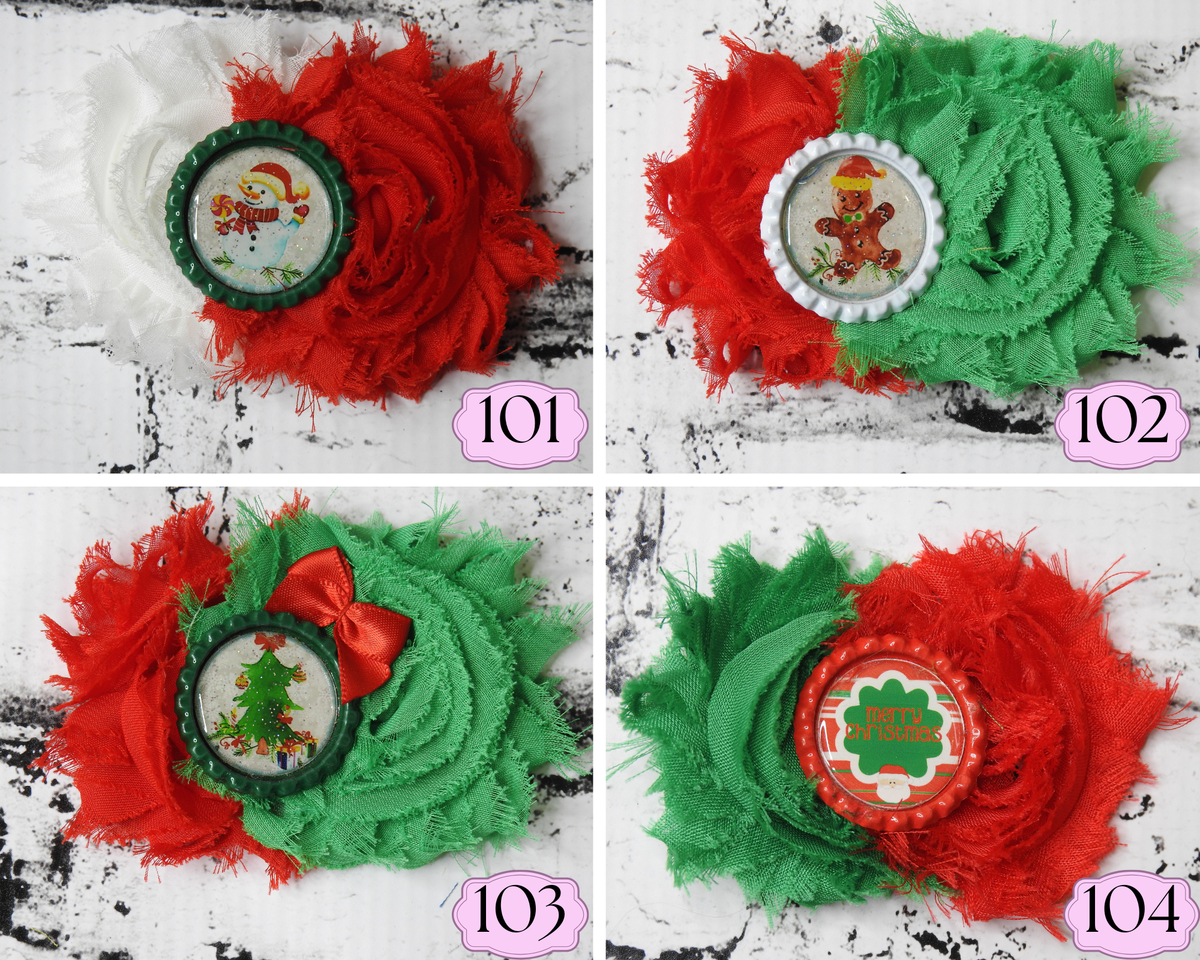 Last Chance Handmade Shabby Chic Hair Bows Designs 101-104