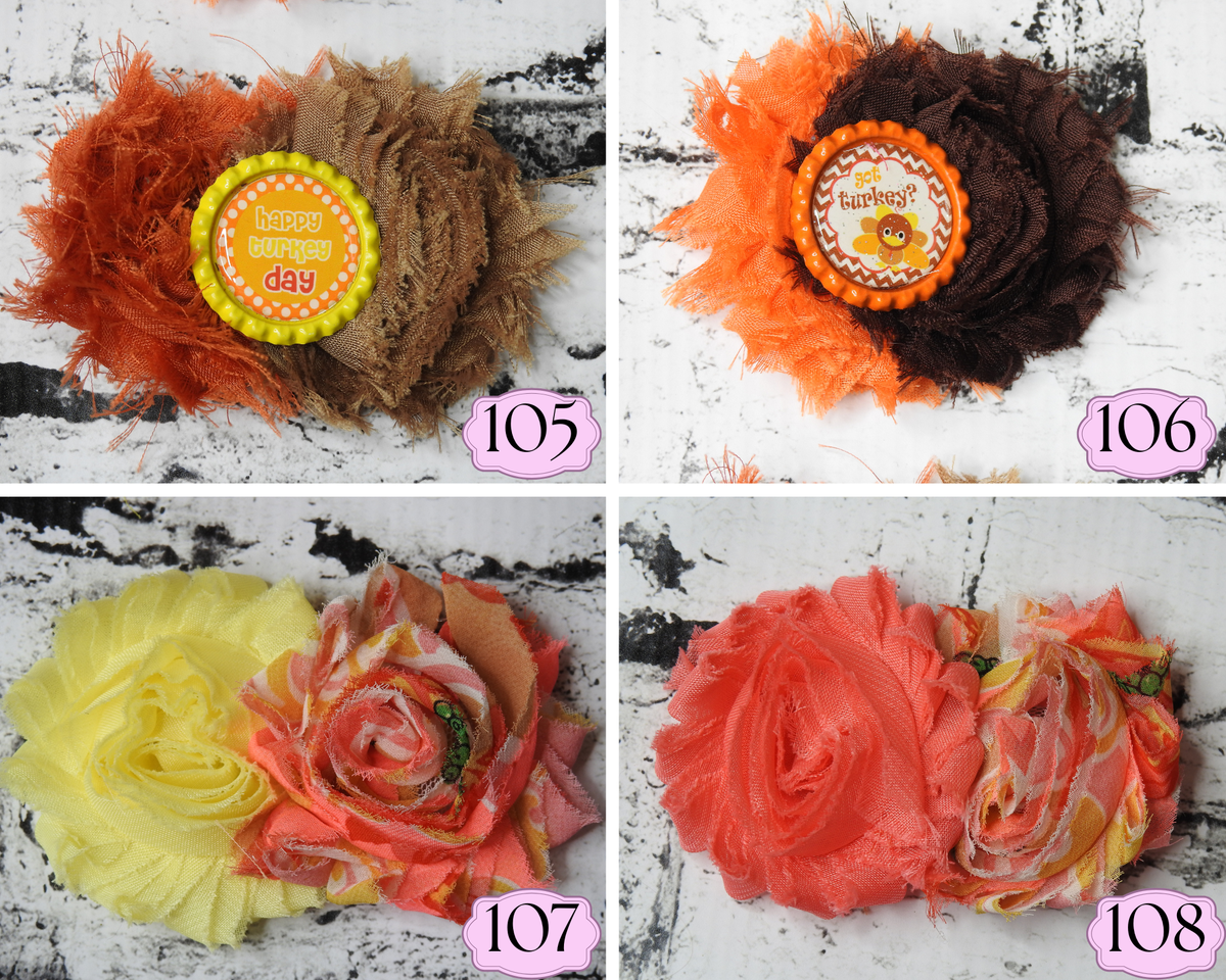 Last Chance Handmade Shabby Chic Hair Bows Designs 105-108