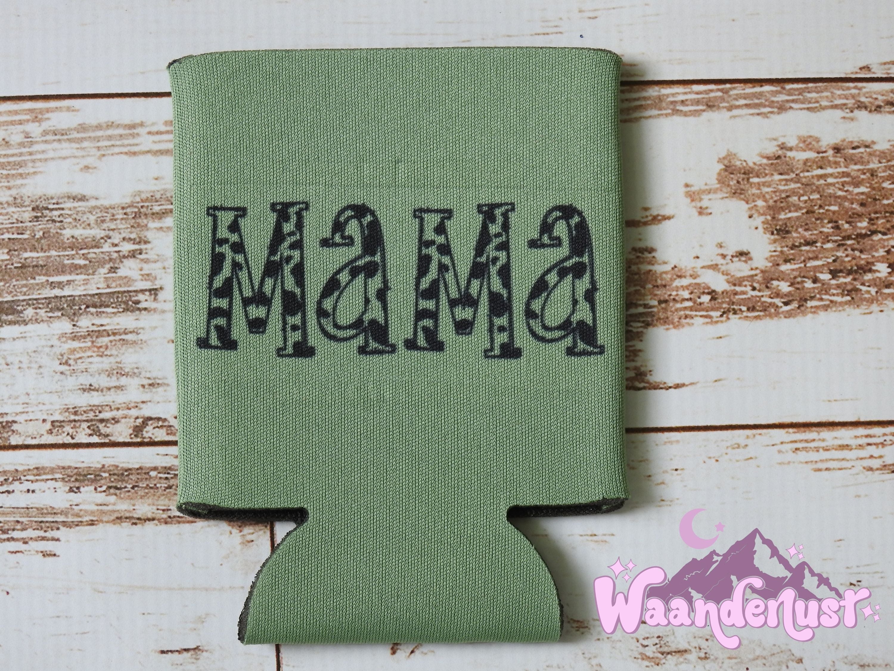 Mama Cow Print Can Cooler