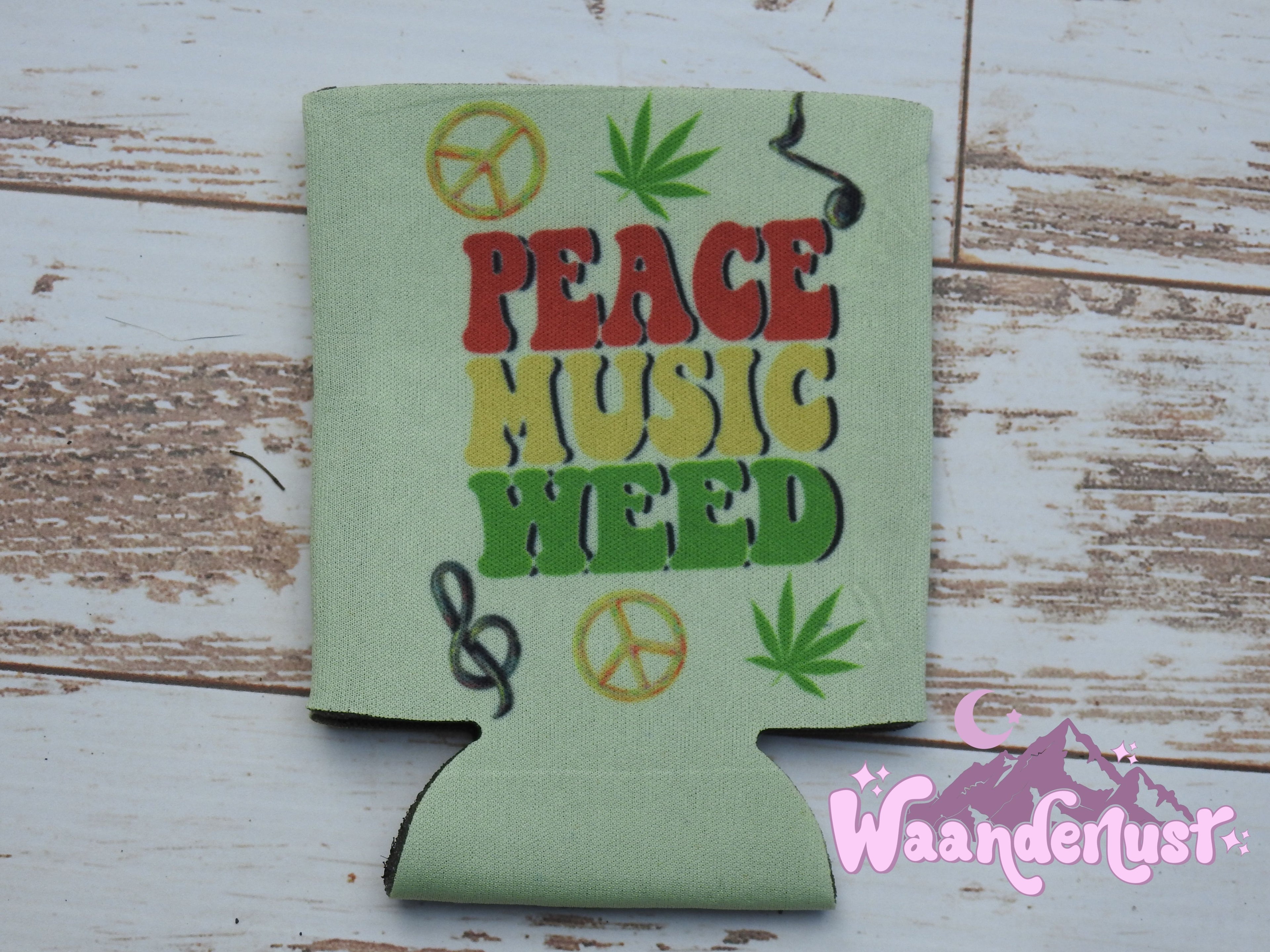 Peace Music Weed Can Cooler
