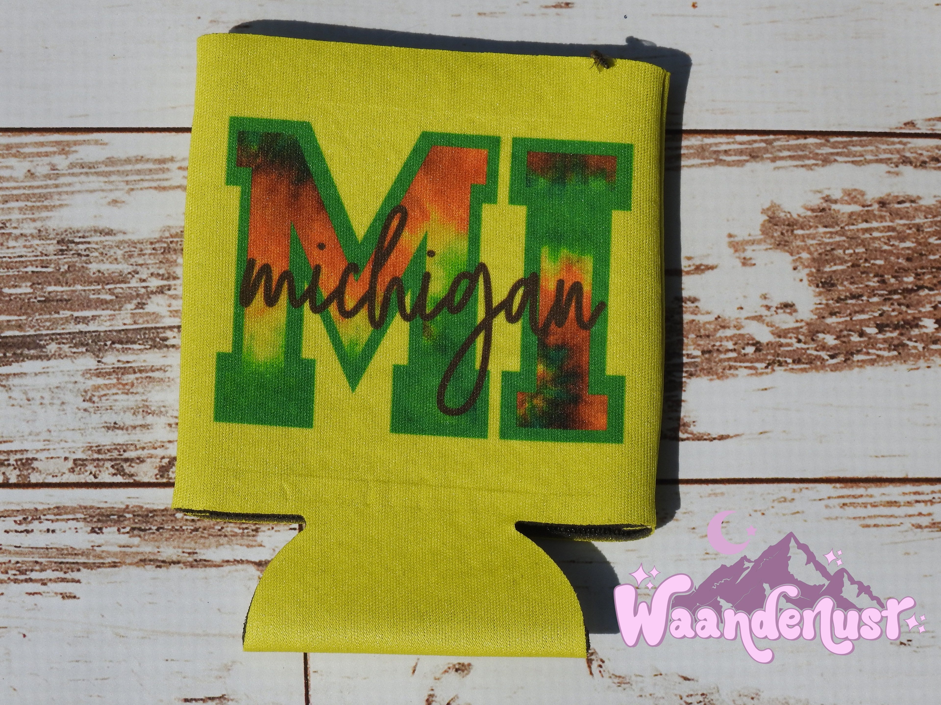 Michigan Tie Dye Can Cooler