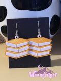 Gold Stacked Book Earrings