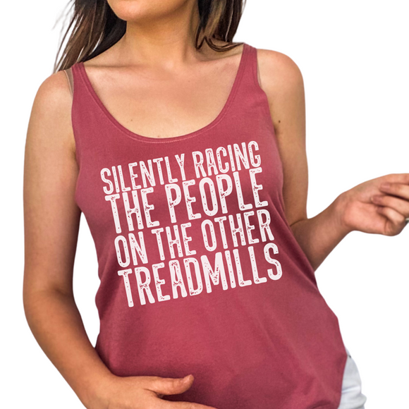 Silently Racing The People On The Other Treadmills T-Shirt