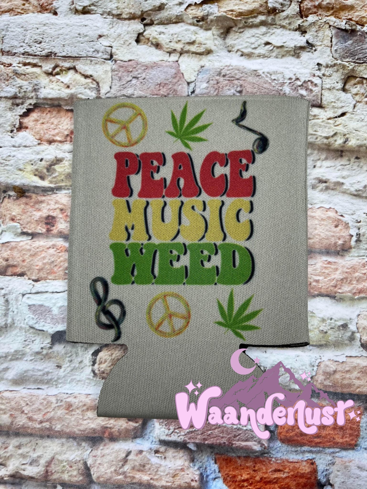Peace Music Weed Can Cooler