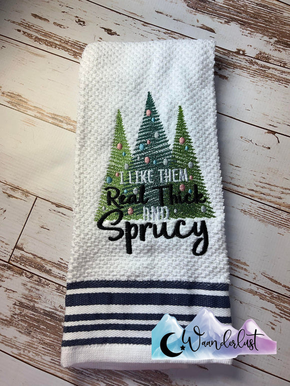 Thick & Sprucy Embroidered Kitchen Towel