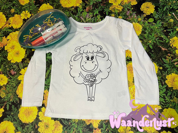 Lamb Coloring Shirt Size 3T  T-Shirt