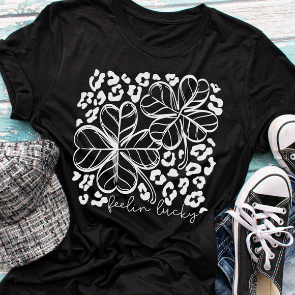 Clover Leaves Black and White T-Shirt