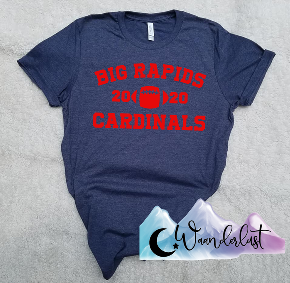 Big Rapids Cardinal Football Shirt