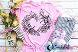 Floral Heart and Arrow T-Shirt