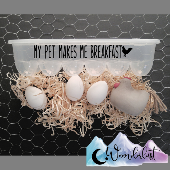 My Pet Makes Me Breakfast Reusable Egg Carton Kitchen Decor