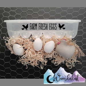 Farm Fresh Eggs Reusable Egg Carton Kitchen Decor