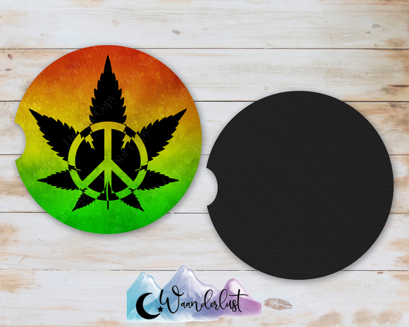 Peace Cannabis Car Coasters