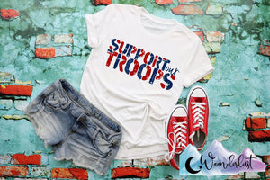 Support Our Troops Red and Blue Design T-Shirt