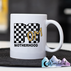Motherhood Checkered Coffee Mug
