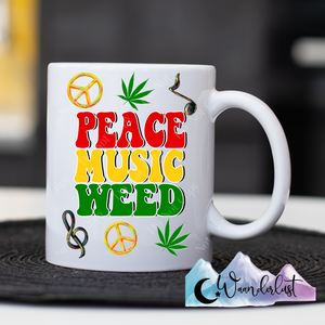 Peace Music Weed Coffee Mug