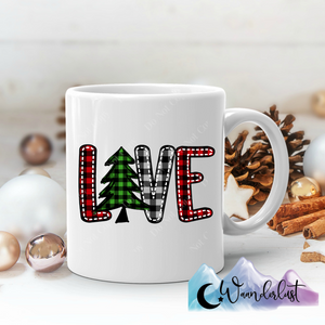 Love Christmas Plaid Coffee Mug