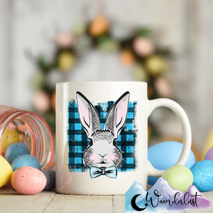 Plaid Blue Bunny Coffee Mug