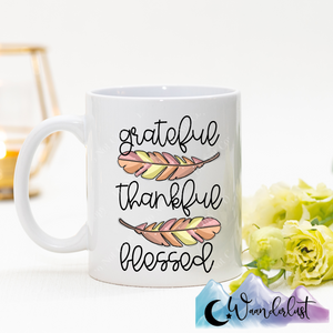Grateful, Thankful, Blessed Coffee Mug