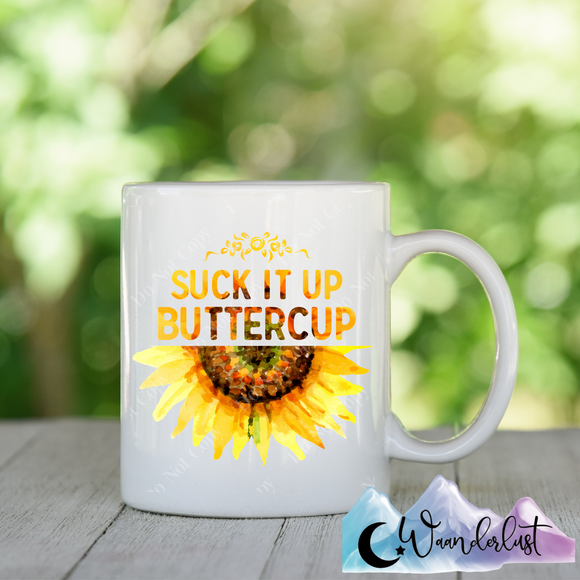 Buckle Up Buttercup Sunflower Coffee Mug