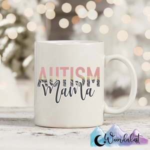 Autism Mama Pink Split Coffee Mug