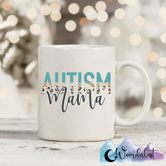 Autism Mama Blue Split Coffee Mug