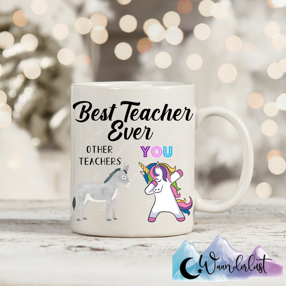 Best Teacher Ever Unicorn Coffee Mug