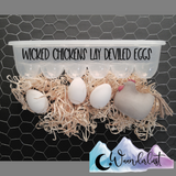 Wicked Chickens Lay Deviled Eggs Reusable Egg Carton Kitchen Decor