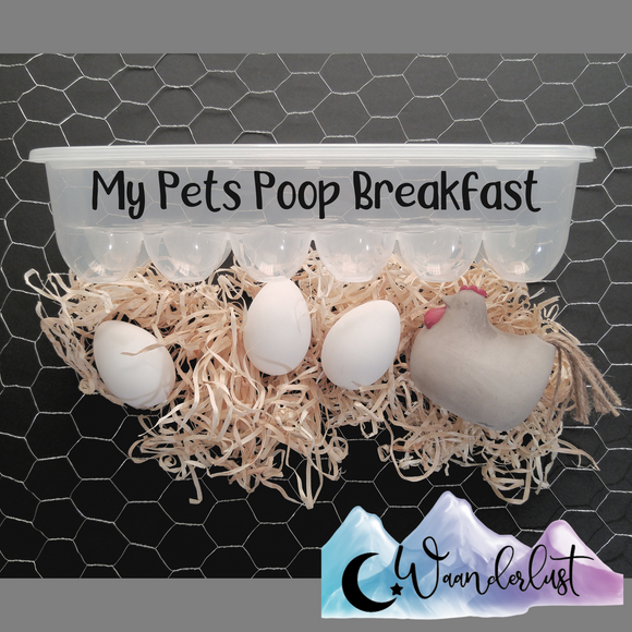 My Pets Poop Breakfast Reusable Egg Carton Kitchen Decor