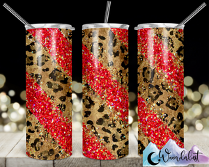 Red and Leopard Twist 20 oz Straight Tumbler