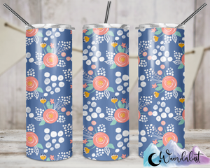 Spring Floral in Multiple Background Colors to Choose 20 oz Straight Tumbler
